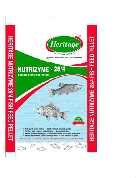 Pellets 40kg Heritage Nutrizyme Sinking Fish Feed At ₹ 361kg In