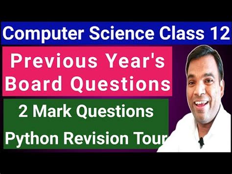 Revision Tour 2 Marks Questions Computer Science Class 12 Previous