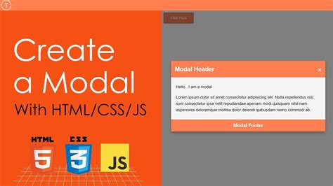 Create A Modal With HTML CSS JavaScript YouTube