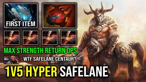 NEW 1v5 Safelane Hyper Carry Centaur Warrunner 1st Item Hammer 100