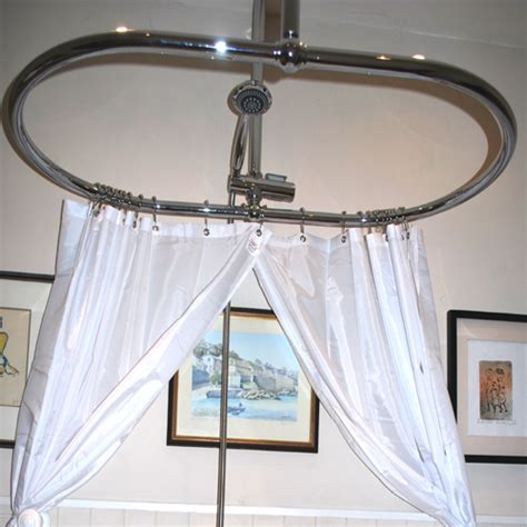 Traditional Chrome Oval To Ceiling Shower Rail Byretech Ltd