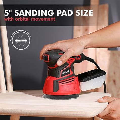 Snapklik POPULO 30A 350W Random Orbital Sander 5 Electric Sander