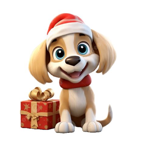 Christmas Day Dog 3d Character Transparent Background Christmas Day