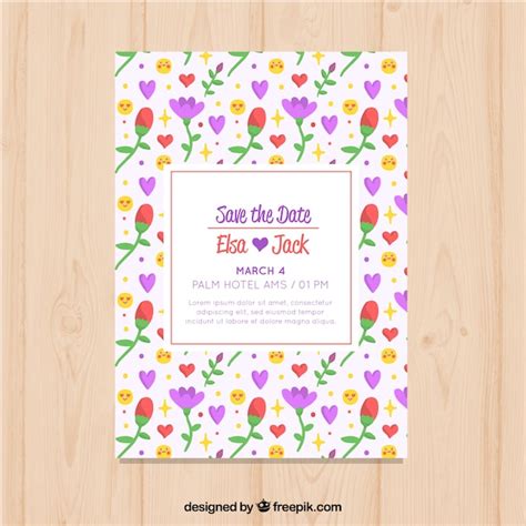 Free Vector Hand Drawn Wedding Invitation