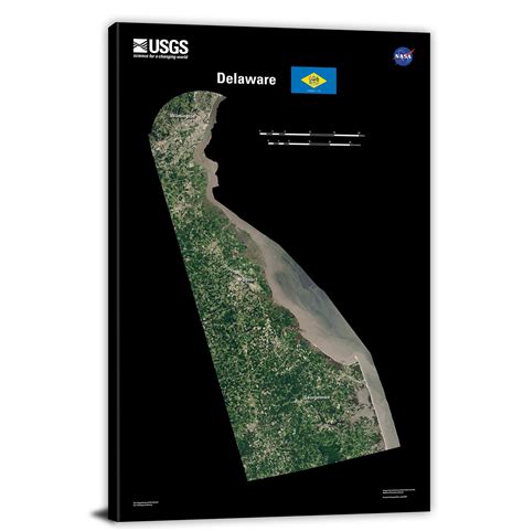 Delaware USGS Landsat Mosaic 2022 Canvas Wrap