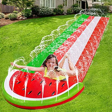 Turnmeon 16 Ft Watermelon Slip Slide Lawn Water Slides With Sprinkler