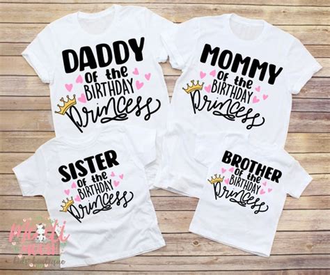 Family Birthday Princess Birthday Shirts Cute Family Shirts - Etsy