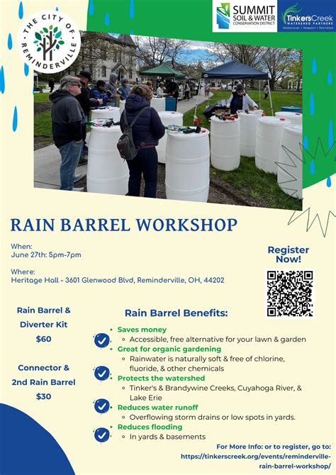 Reminderville Rain Barrel Workshop Flyer 2 Tinkers Creek Watershed