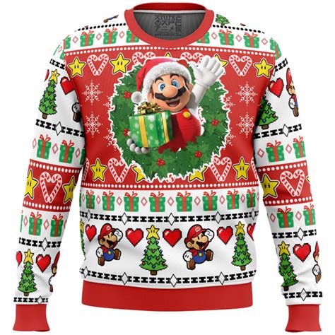 Christmas Mario Super Mario Bros Ugly Christmas Sweater Anime Ape