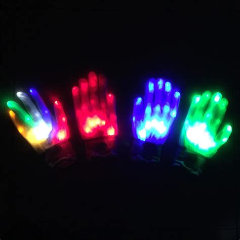 Novelty Lights Christmas Laser Gloves Multi Flash Light Rainbow