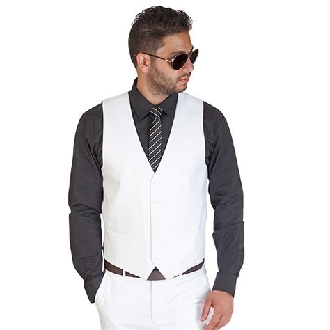 Plain White Dress Vest Ãzarman