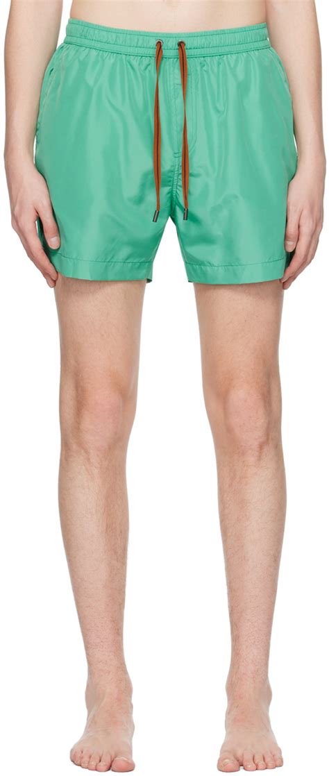 Zegna Green Drawstring Swim Shorts Ssense