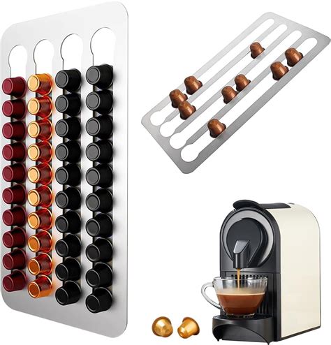 Coffee Capsules Stand Pour Rangement Capsule Nespresso 40 5x22cm Inoxydable Porte Capsule 3m