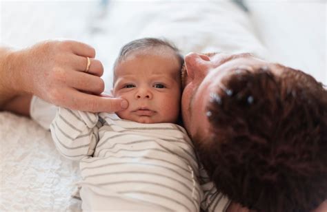 Free Photo Close Up Baby Sleeping On Dads Chest