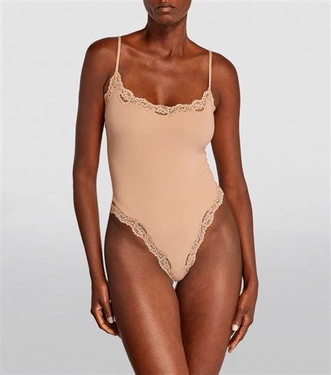 Womens Skims Nude Fits Everybody Lace Trim Cami Bodysuit Harrods Uk