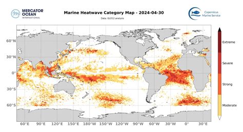 Mercator Océan Bulletin Vagues De Chaleur Marine Au 30 Avril 2024