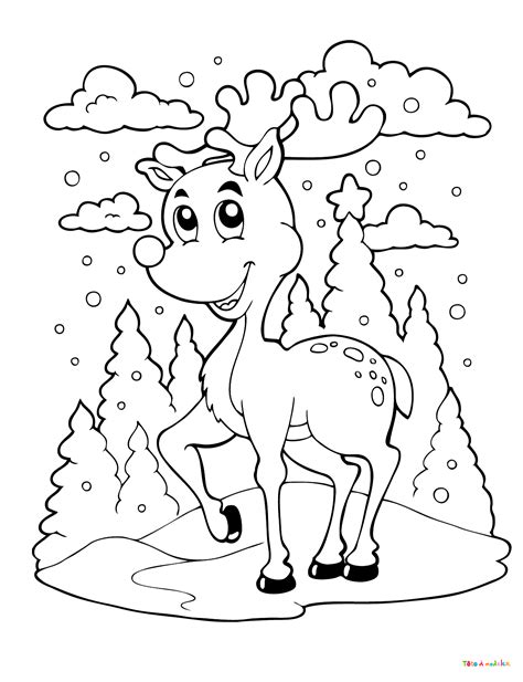 Coloriage D Un Cerf Un Dessin De T Te Modeler