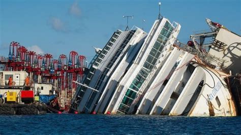 Costa Concordia Salvage Cruise Ship To Be Hauled Upright Bbc News