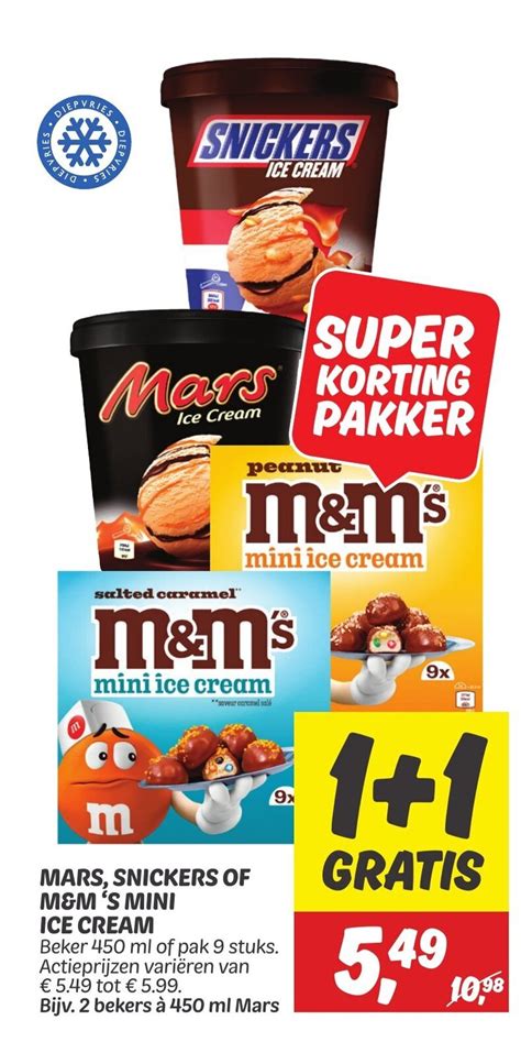 MARS SNICKERS OF M M S MINI ICE CREAM Beker 450 Ml Of Pak 9 Stuks