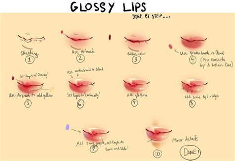 Glossy Lips Step By Step By Miriki Chi On DeviantArt Lips Drawing