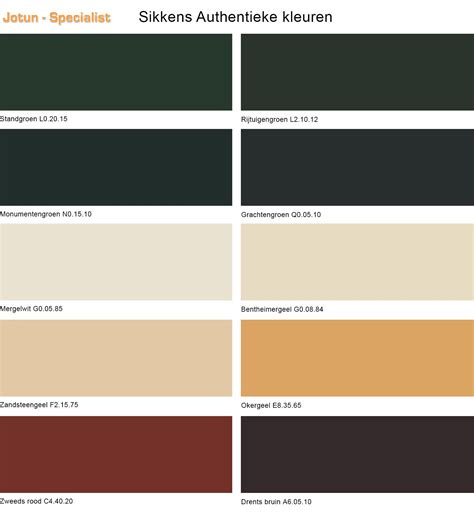 Sikkens Authentieke Kleuren Oud Hollandse Kleuren Jotun Specialist