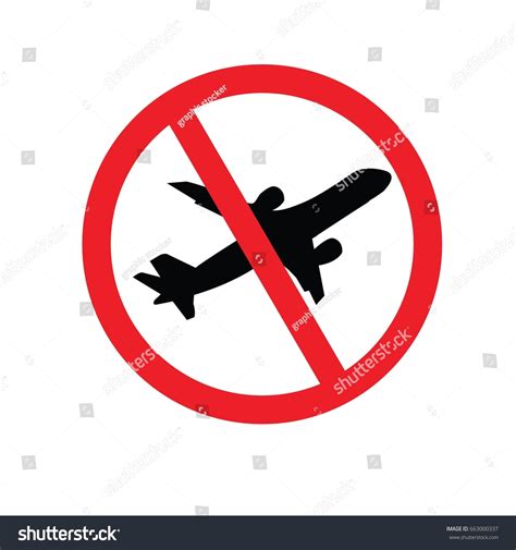 No Flying On White Backgroundprohibit Sign Stock Vector Royalty Free