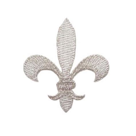 Patch Ecusson Thermocollant Fleur De Lys Coloris Gris Argent X