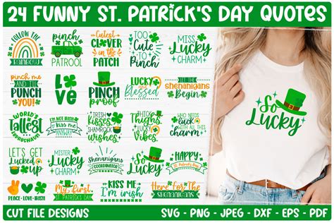 St Patrick S Day Funny Quotes SVG Bundle Graphic By TatiStudio