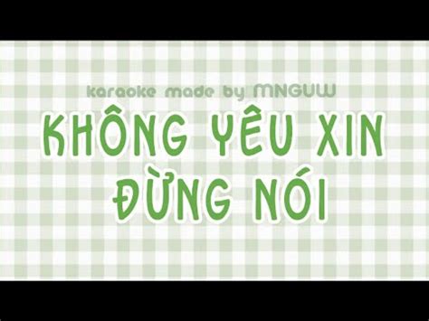 Karaoke Piano Ver Kh Ng Y U Xin Ng N I Umie Youtube