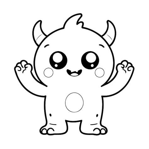 Premium Vector | Vector illustration of a cute Monster for children colouring activity