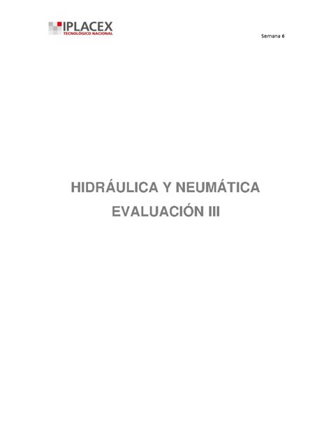 Evaluaci N N Hidraulica Y Neum Tica Hidr Ulica Y Neum Tica