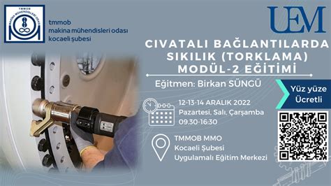 Makina Portal Cıvatalı Bağlantılarda Sıkılık Torklama Eğitimi