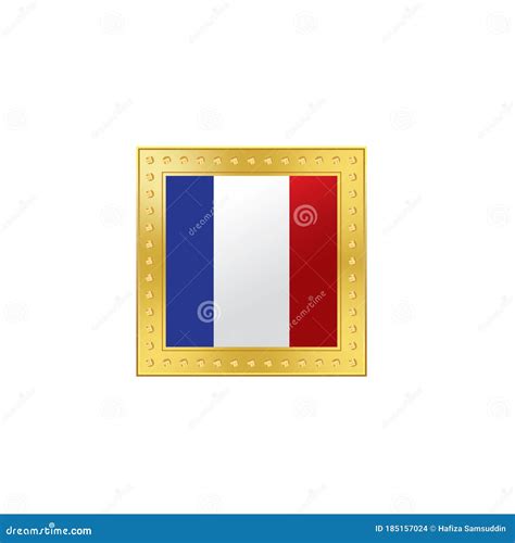 France Flag Button Vector Illustration Decorative Design Stock Vector