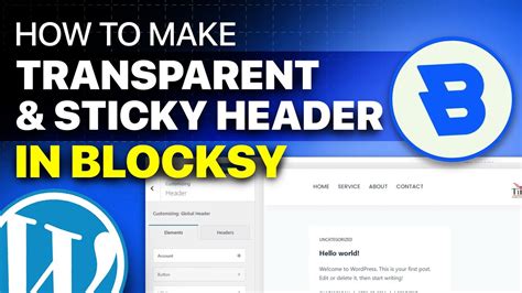 How To Make Transparent Sticky Header In Blocky Theme Blocksy Sticky