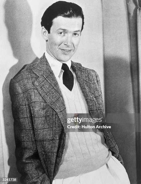 Half Length Portrait Of American Actor James Stewart Leaning Against