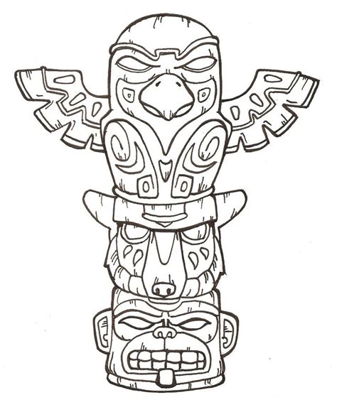 Totem Pole 2 By Flashfek4 On Deviantart Totem Pole Drawing Native