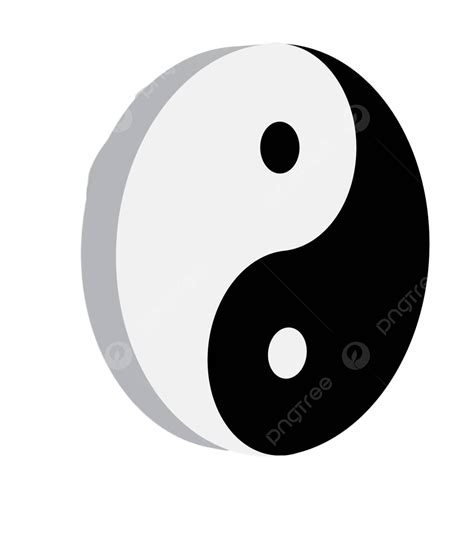 3d Black And White Yin Yang Icon With Shadow Vector Sign Jin Jing