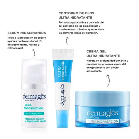 Dermaglós Rutina Facial Ultra Hidratante Sérum Niacinamida Farmacia