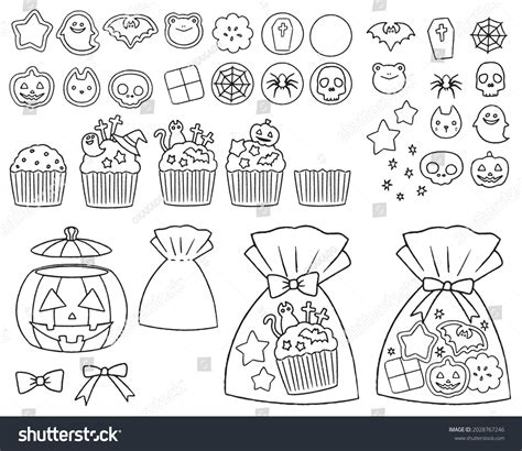 19+ Thousand Cute Halloween Black And White Line Drawings Royalty-Free ...