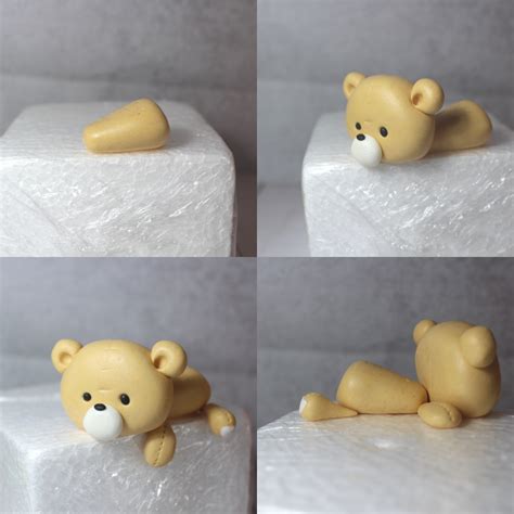 How To Make A Lying Bear Fondant Cake Topper Step By Step Tutorial