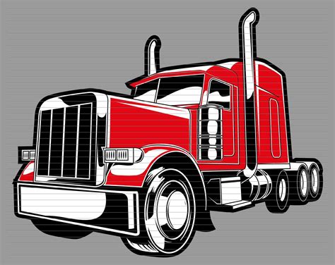 Red Truck Svg Semi Truck Svg Truck Clipart Tractor Truck 18 Wheeler Svg