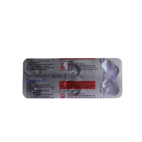 Fexofen 180 Mg Tablet 6 S Price Uses Side Effects Composition