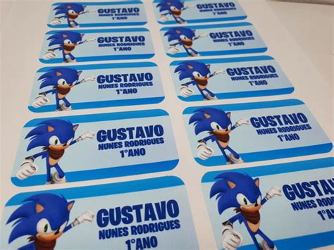 Etiqueta Escolar Sonic Elo7 Produtos Especiais