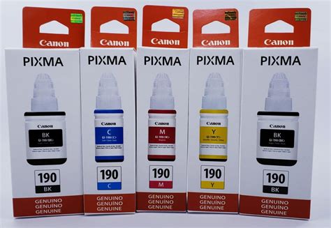 Kit 5 Refil Tintas Original Canon Gi 190 G2100 G3100 G3100 R 159 73