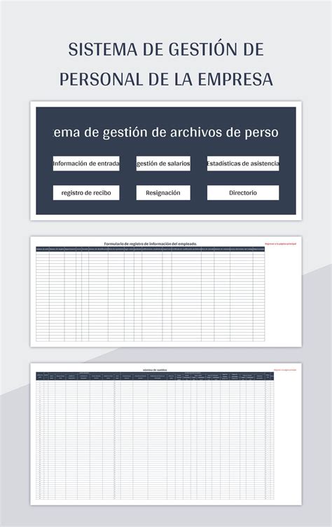 Plantilla De Excel Sistema De Gesti N De Personal De La Empresa Y Hoja