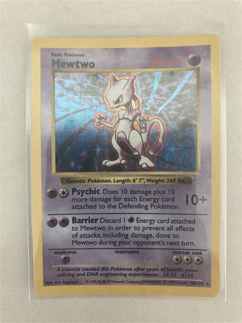 Mavin Mewtwo Holo 10102 Rare Base Set Wotc Vintage Pokemon Card 2000