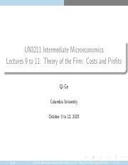 L9 L11 Pdf UN3211 Intermediate Microeconomics Lectures 9 To 11