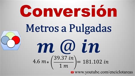 Tabla De Conversion De Metros A Pulgadas