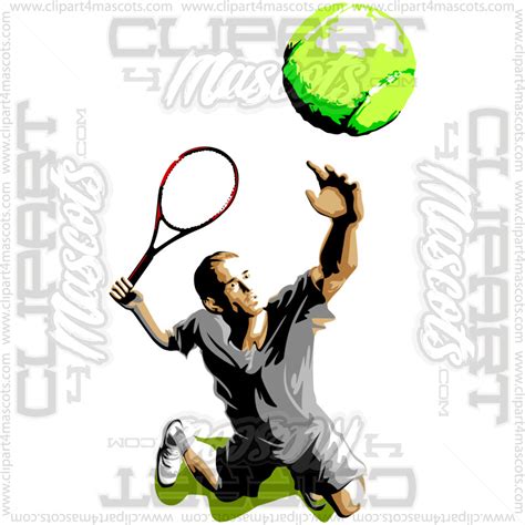 Tennis Player Serving Clipart Image Vector Or  Formats