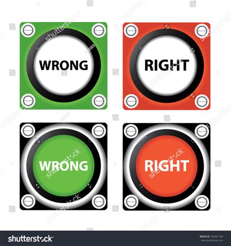 Right Wrong Labels Buttons Vector Eps10 Stock Vector (Royalty Free ...